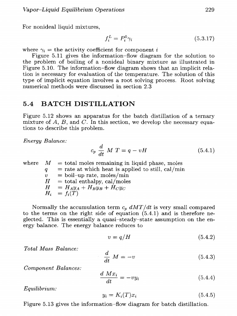 Vapor-Liquid Equilibrium and Distillation | PDF | Scientific Phenomena ...