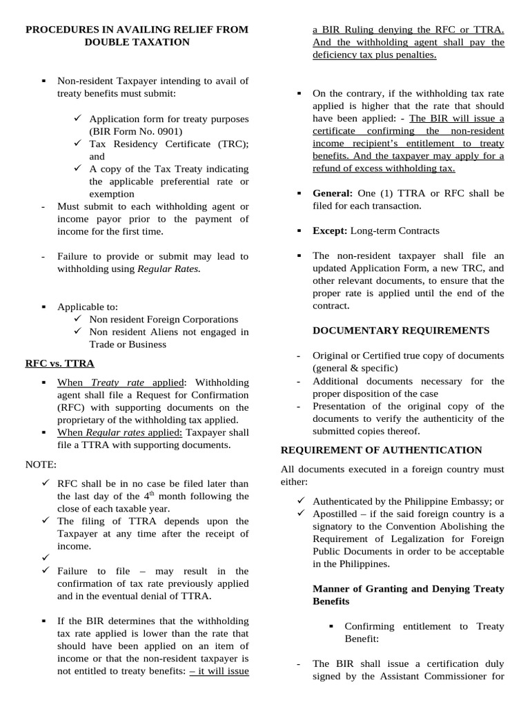 Tax Treaty Relief Application Guide | PDF | Double Taxation | Taxes
