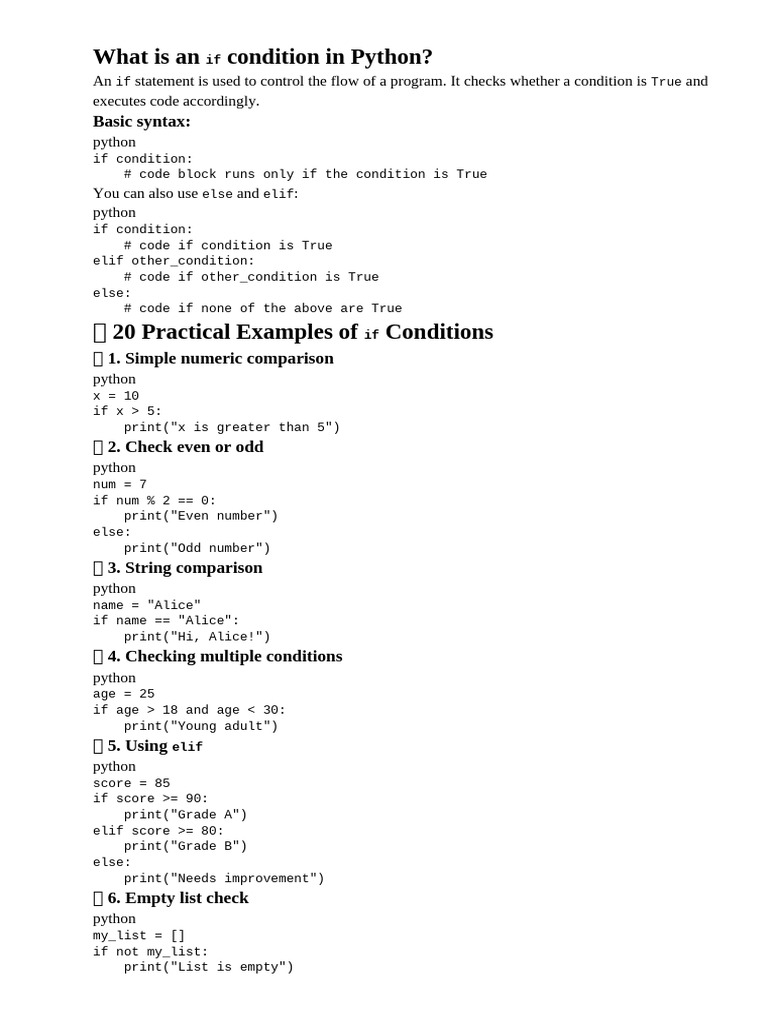 Understanding If, Elif, and Else in Python | PDF | Anonymous Function ...