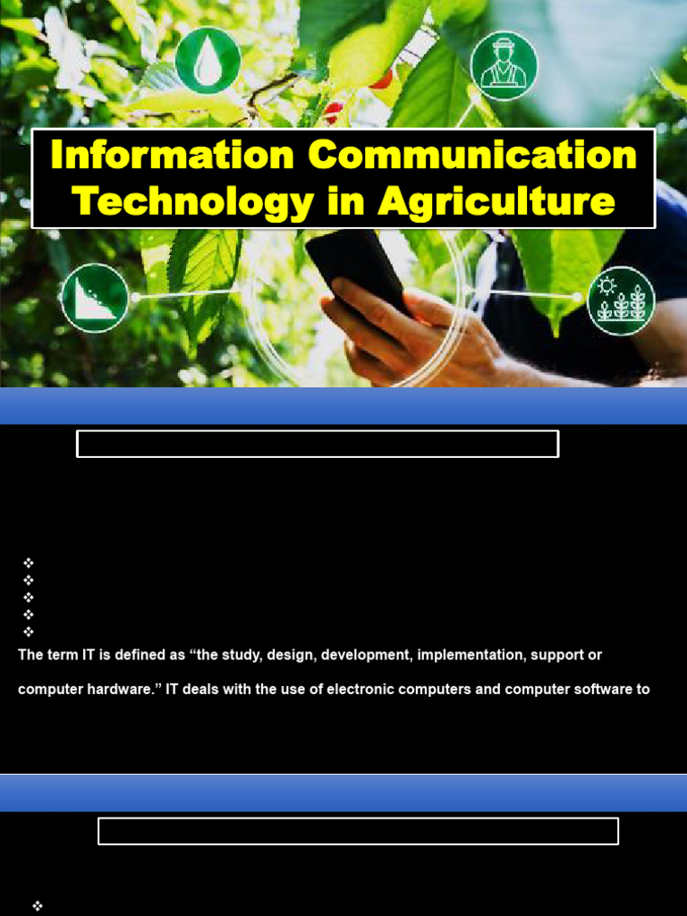 ICT Applications in Agricultural Extension | PDF | Information And ...