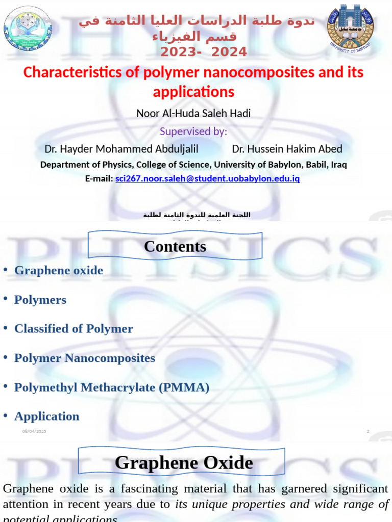 Polymer Nanocomposites Overview | PDF | Polymers | Graphene