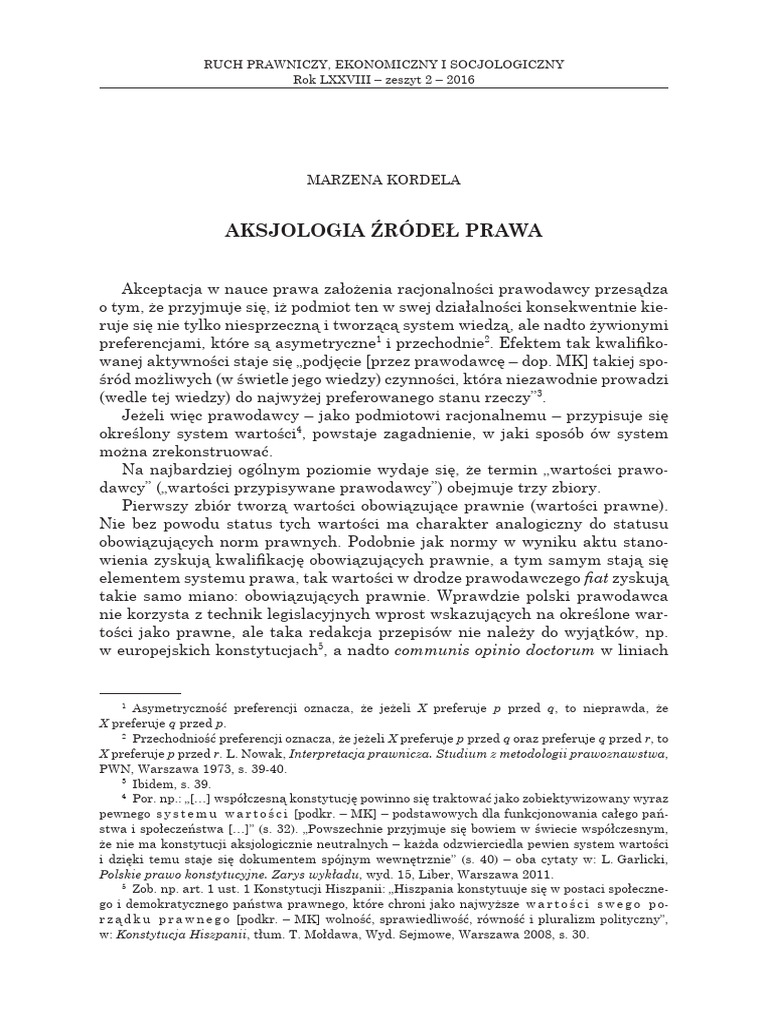 Marzena Kordela Aksjologia r de Prawa PDF