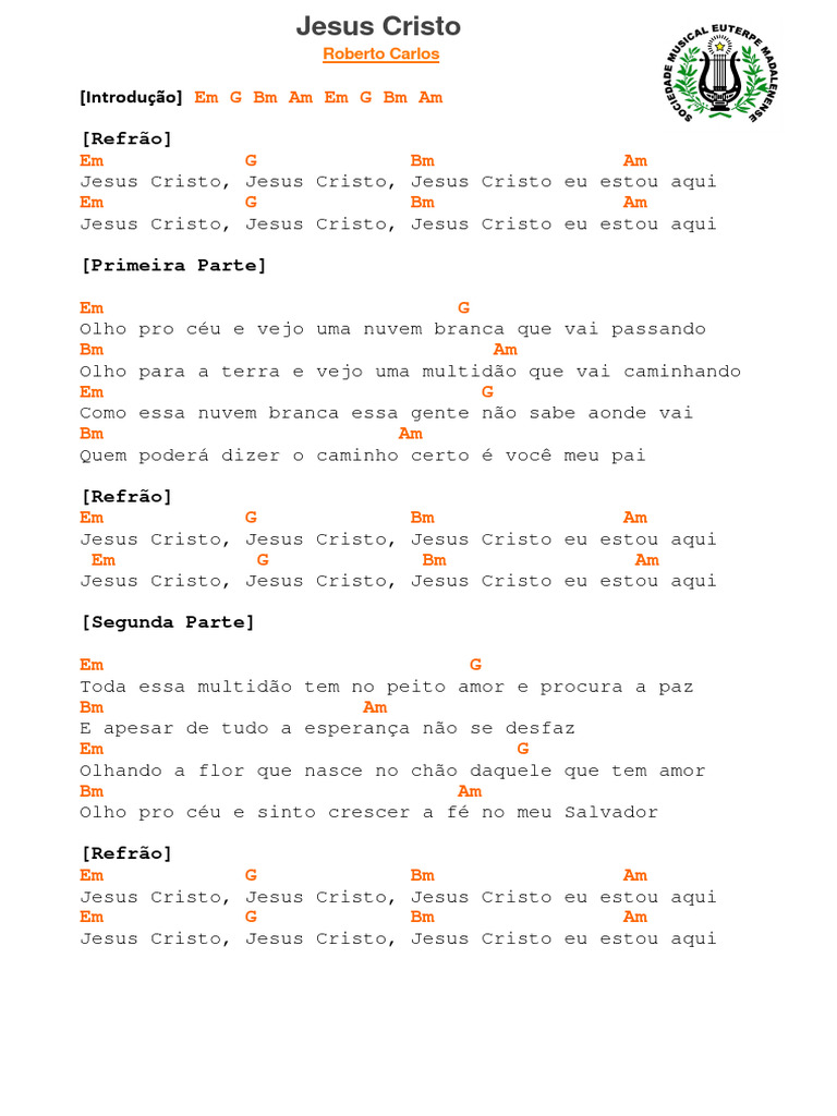 Jesus Cristo: Letra e Cifras | PDF | Jesus