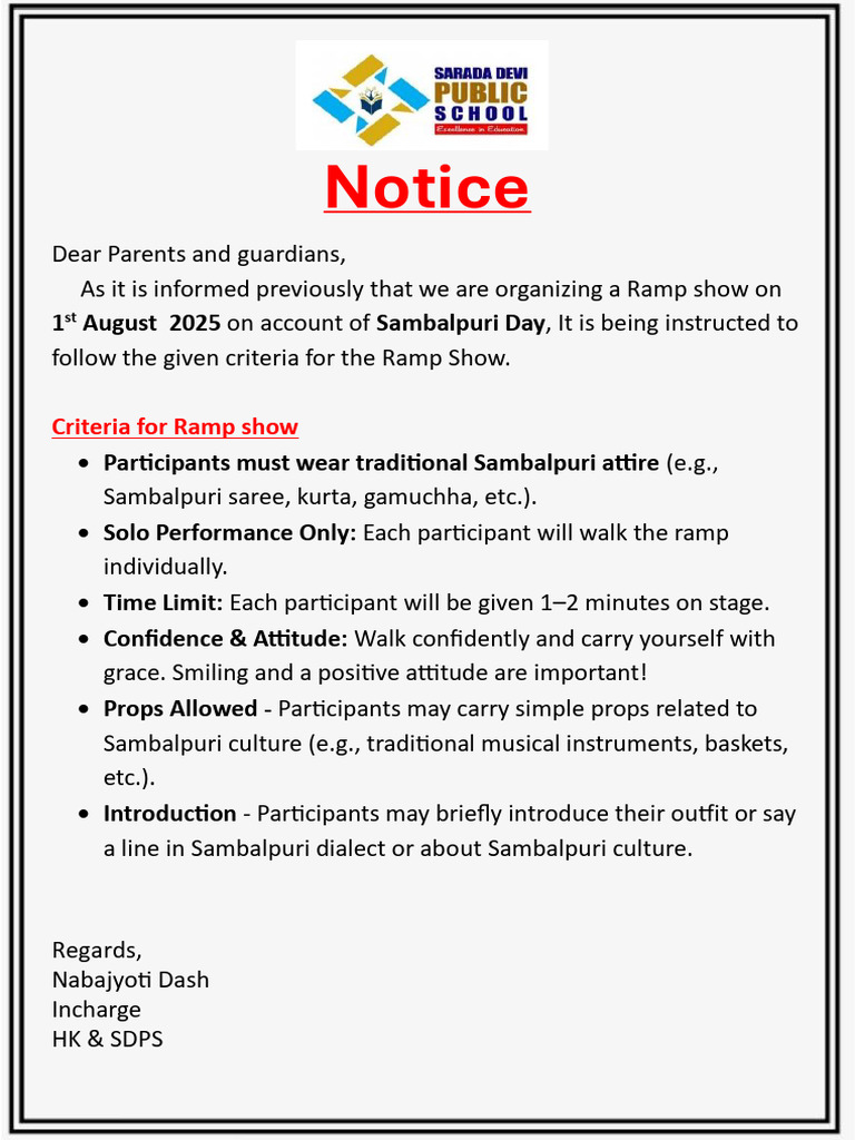 Notice For Ramp Show | PDF