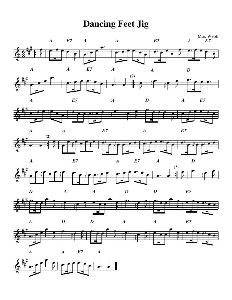 Dancing Feet Jig Sheet Music | PDF