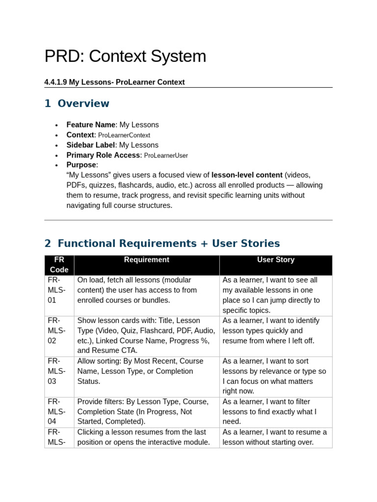 ProLearner My Lessons Overview | PDF | System Software | Software