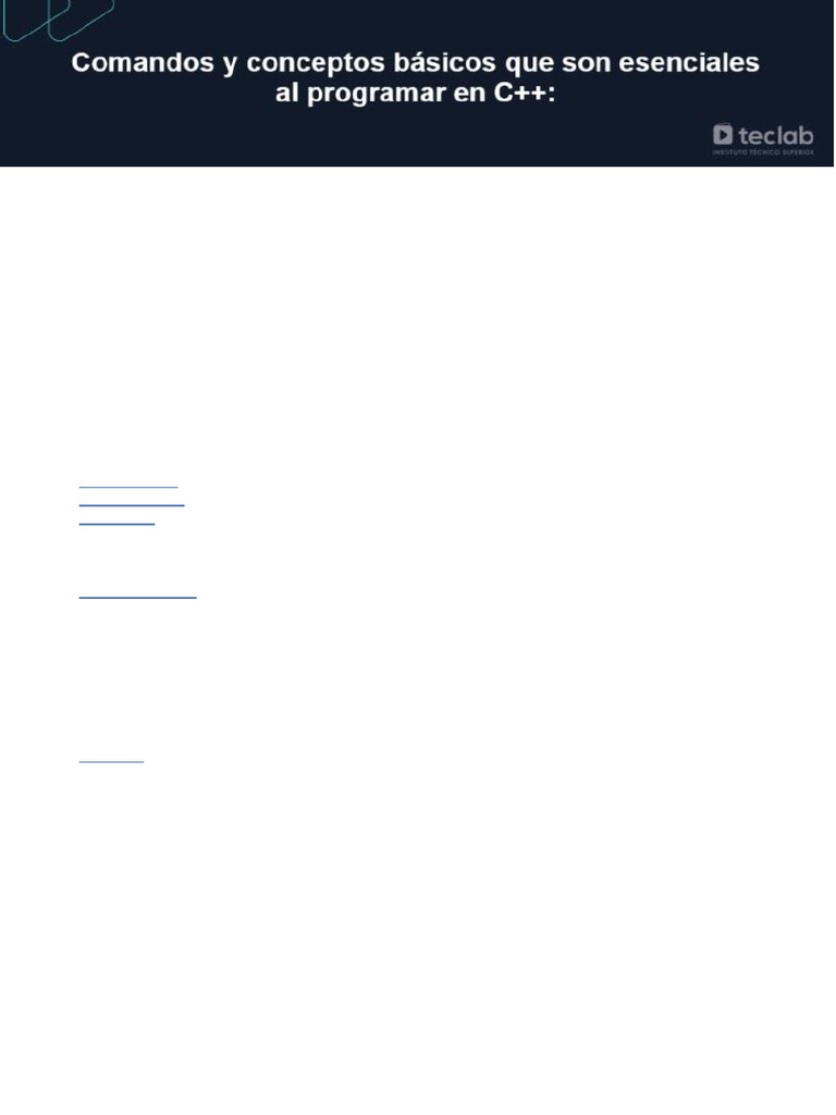 Comandos Básicos en C++ | PDF | C ++ | Ingeniería Informática