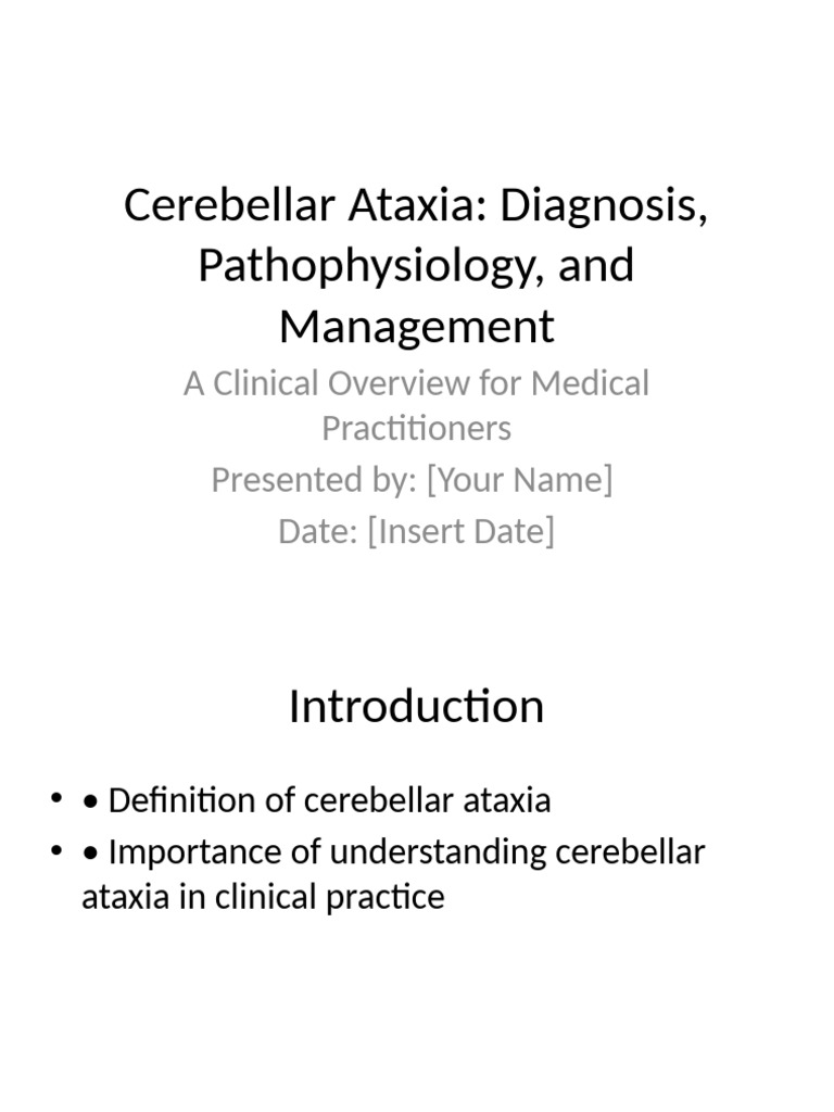Cerebellar Ataxia: Diagnosis and Management | PDF