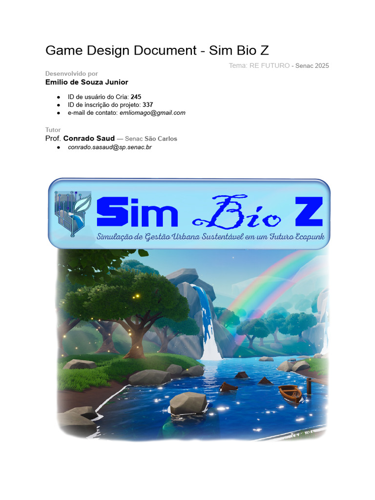 Sim Bio Z: Jogo de Gestão Ecológica | PDF | Design de jogo | Indenização