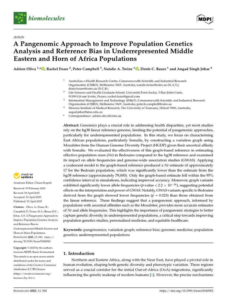 Pangenomic Insights on Middle Eastern Genetics | PDF | Single ...