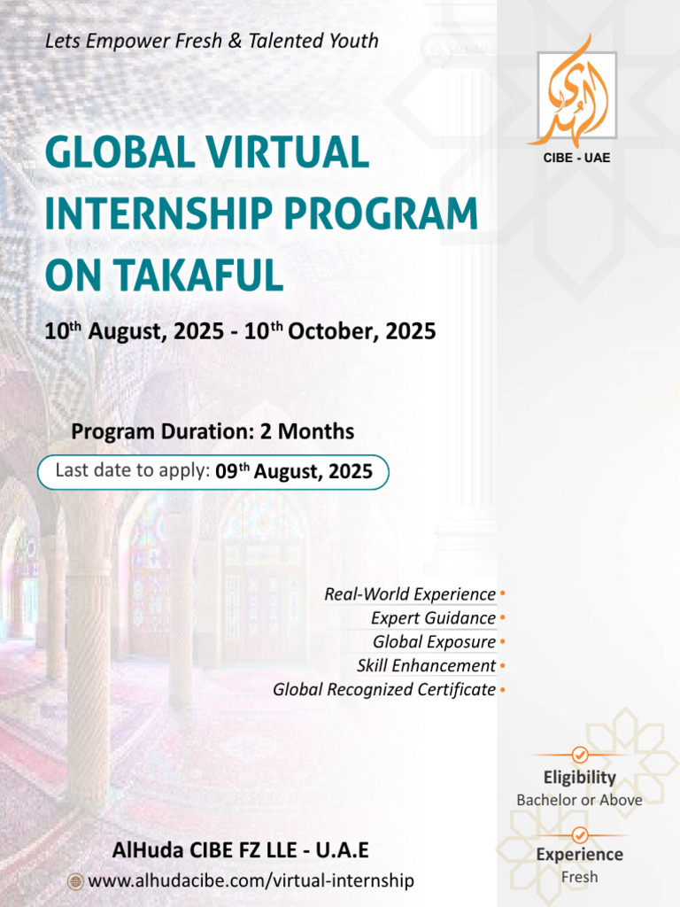 Takaful Internship Program 2025 | PDF | Islamic Banking And Finance