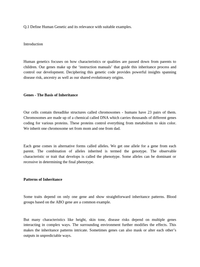 Understanding Human Genetics and Its Impact | PDF | Gene | Genetics