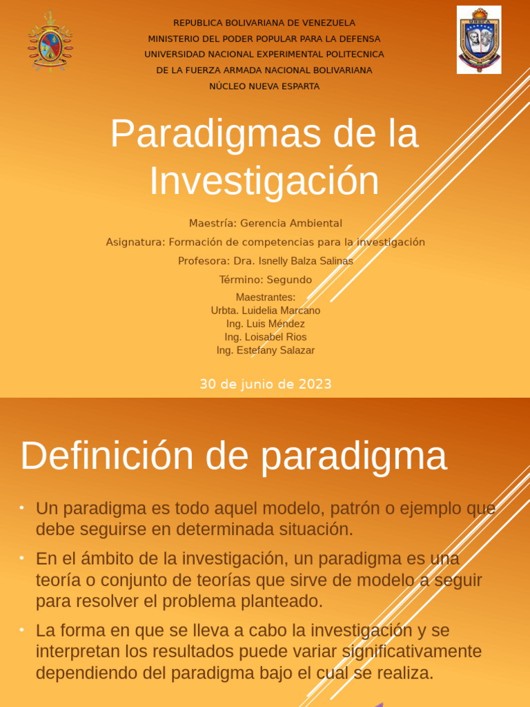 Paradigmas de La Investigacion en Gerencia Ambiental | PDF | Paradigma ...
