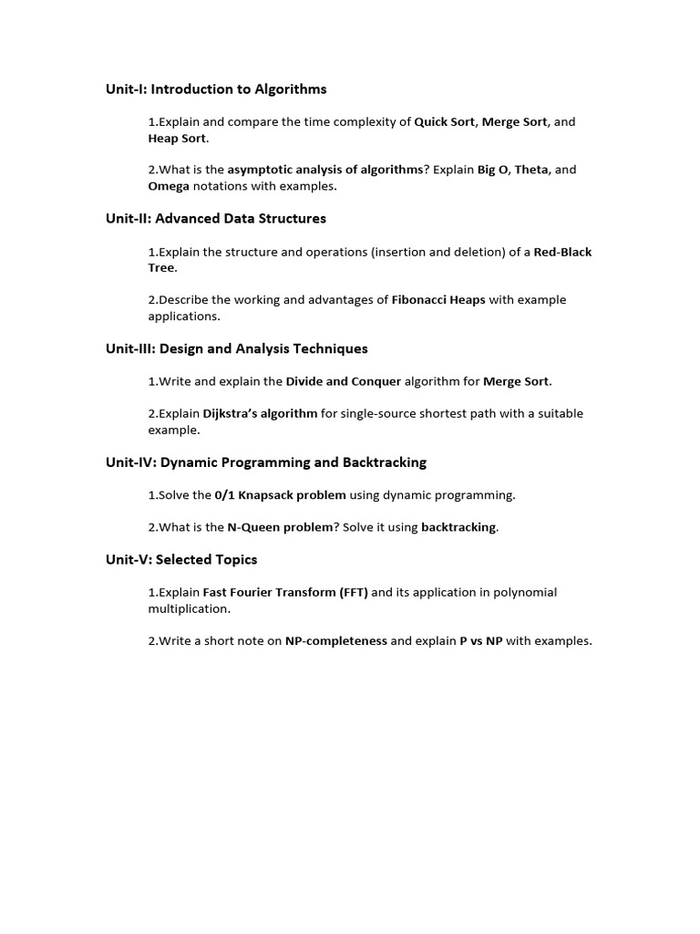 Algorithms and Data Structures Overview | PDF