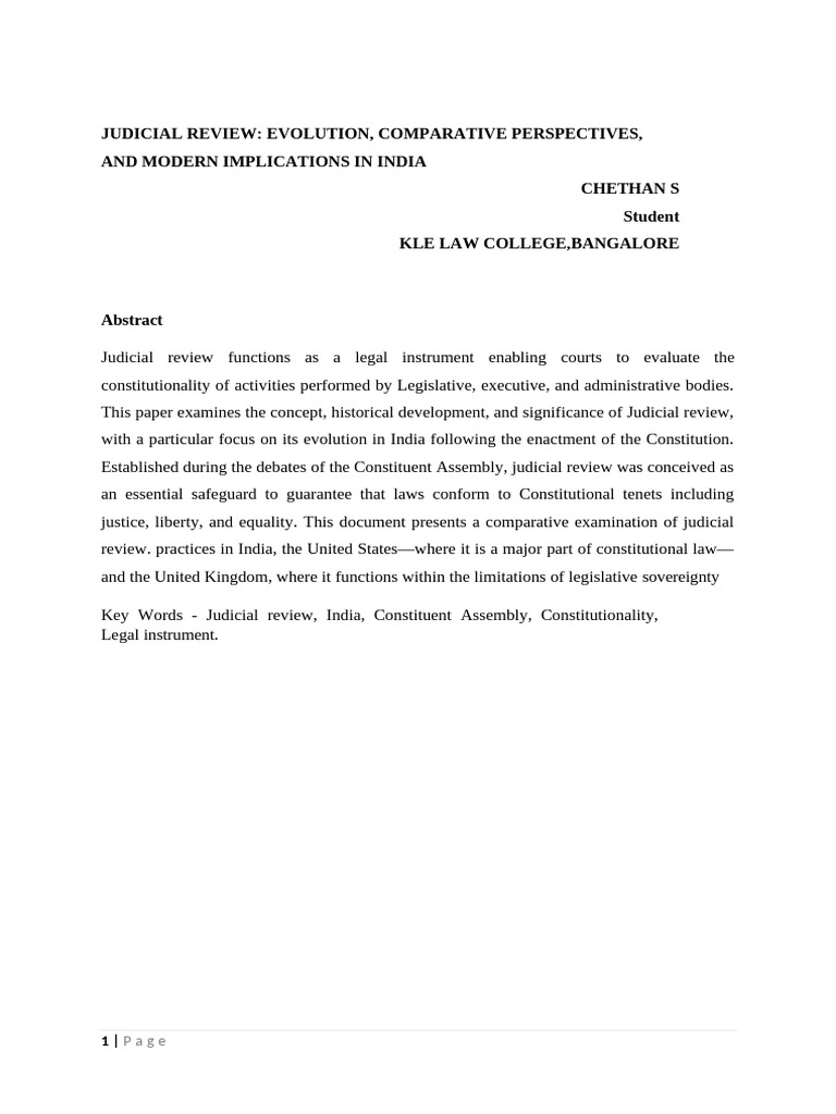 chethan S | PDF | Judicial Review | Rule Of Law