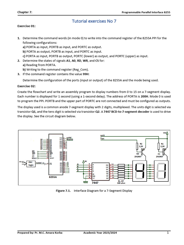 8255 PPI Programming Exercises Guide | PDF | Digital Electronics ...