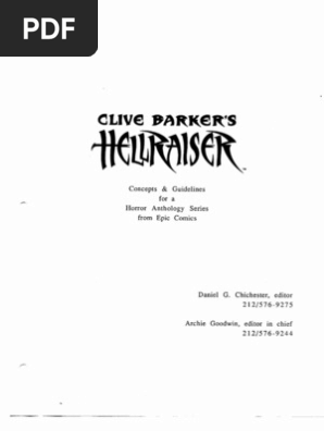 Hell Raiser Comic Series Bible