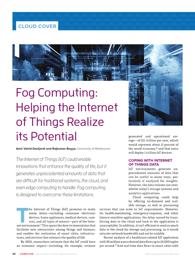 Fog Computing: Enhancing IoT Data Management | PDF | Internet Of Things ...