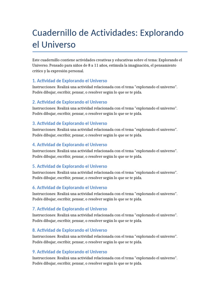Actividades 06 Explorando El Universo | PDF