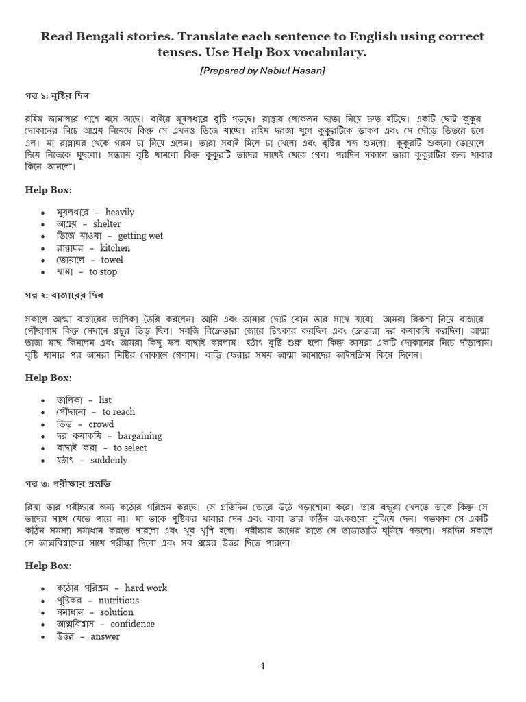 Translate Each Sentence To English Using Correct Tenses | PDF