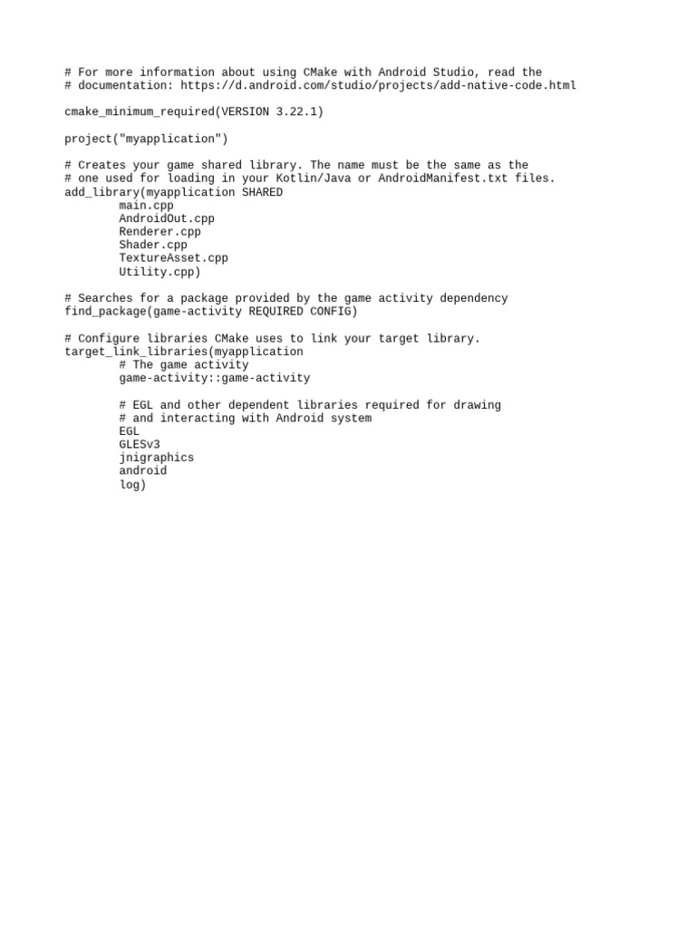 CMake Setup for Android Game Library | PDF