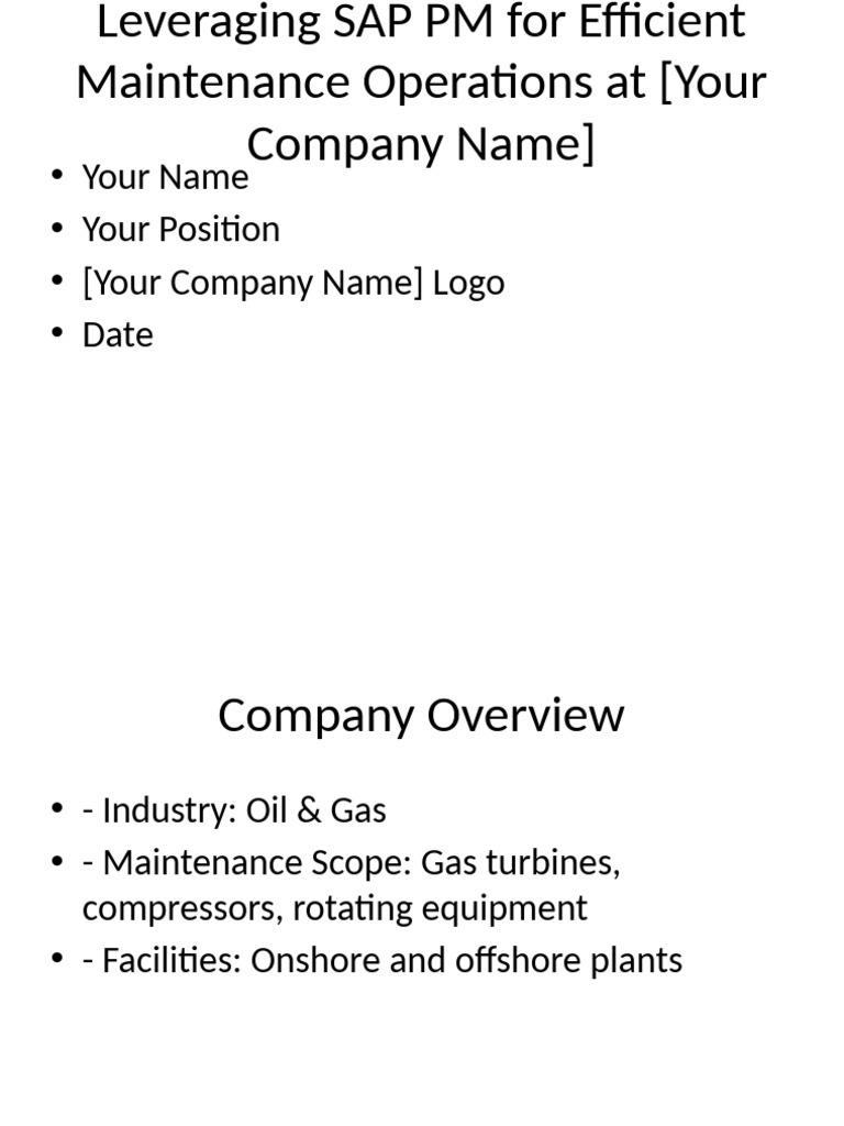 SAP PM for Oil & Gas Maintenance | PDF