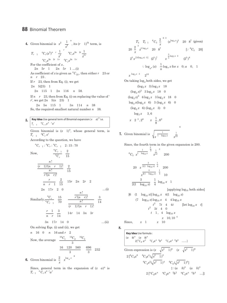 Binomial Expansion Coefficients and Terms | PDF | Chess Openings ...