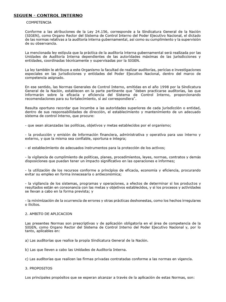 Normas de Control Interno en Auditoría Gubernamental | PDF | Auditoría ...