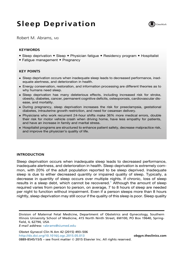 Abrams 2015 SD | PDF | Rapid Eye Movement Sleep | Sleep