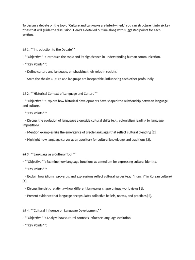 Culture and Language Interconnection Debate | PDF | Korean Language ...