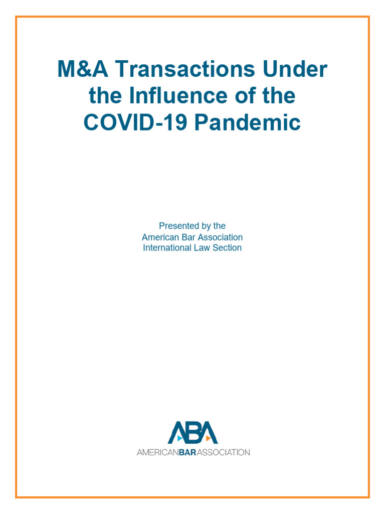 M&A Transactions During COVID-19 | PDF | Arbitration | Mergers And ...