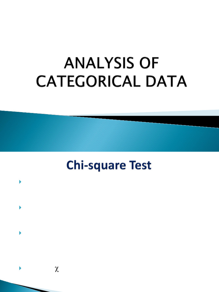 Chi-Square Test for Categorical Data | PDF | Chi Squared Test ...