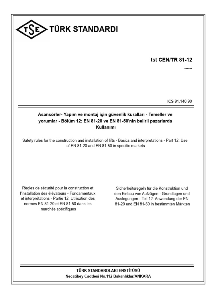 Tse Cen TR 81 12 | PDF