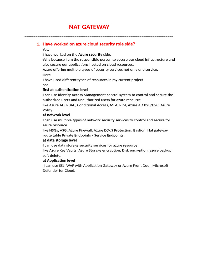 NETWORK ADDRESS TRANSLATION NAT GATEWAY intelligence overview