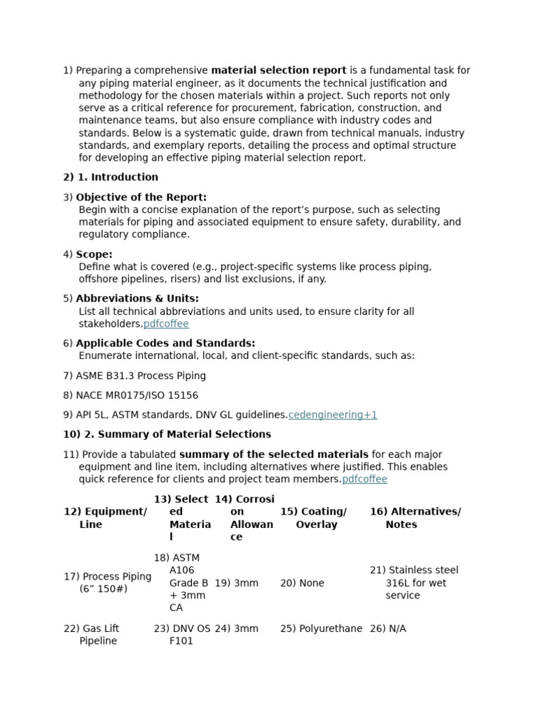 How To Prepare Material Selection Report | PDF | Corrosion | Risk