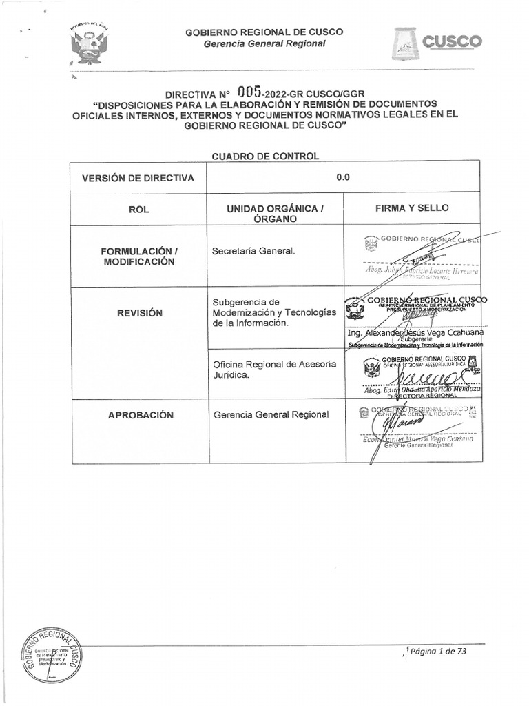 Directiva 005 - Membretes, Tipo de Letra, Sellos, Etc | PDF