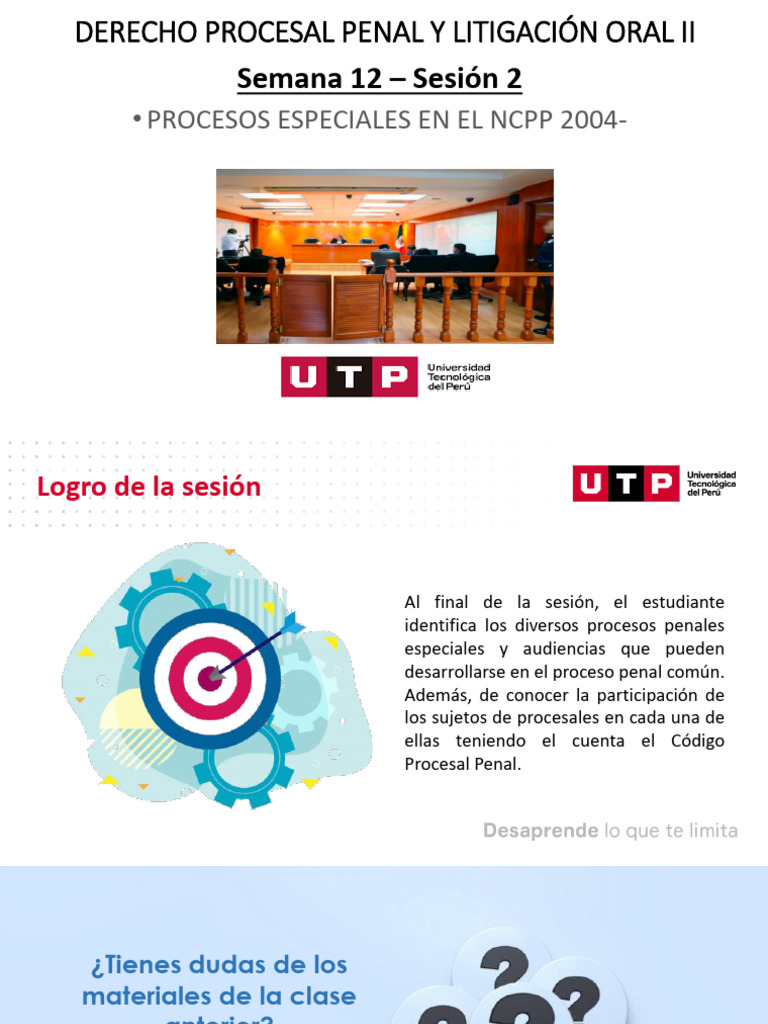 Procesos Especiales en El NCPP 2004-: Semana 12 - Sesión 2 | PDF