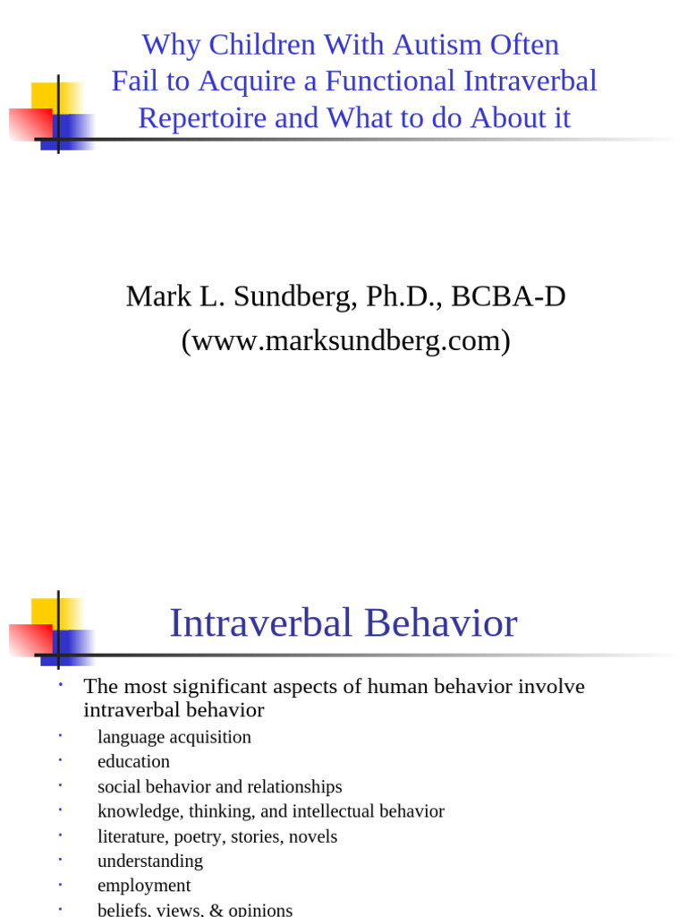 Intraverbal Skills in Autism: Challenges & Solutions | PDF ...