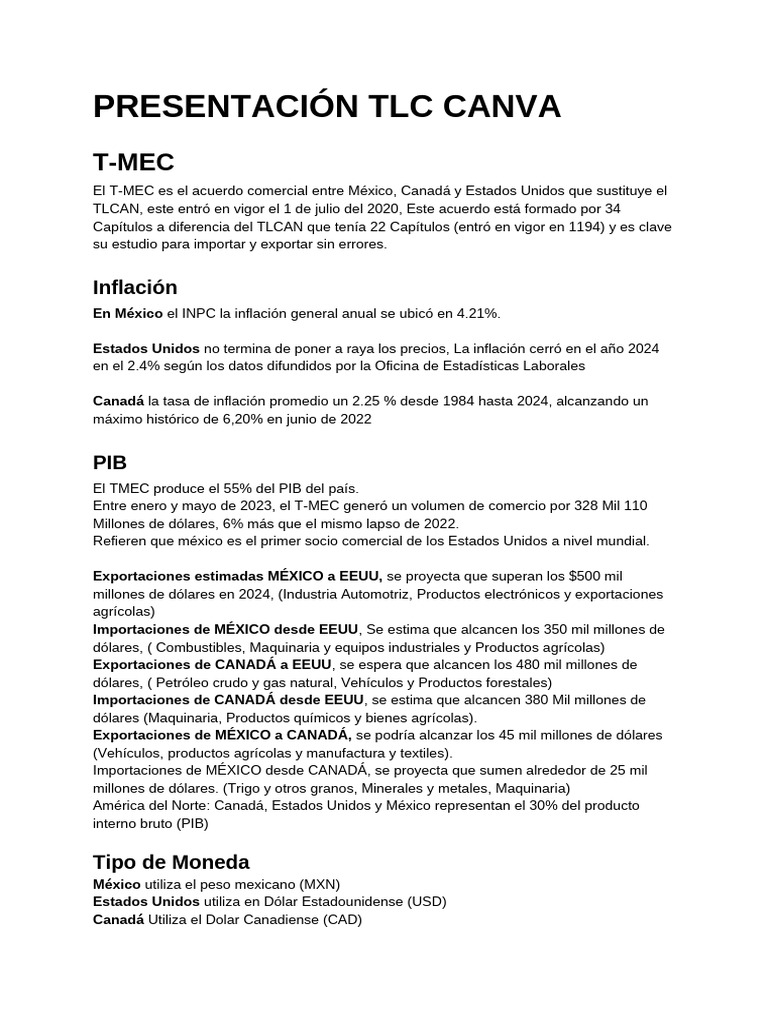 Impacto del T-MEC en Comercio y Economía | PDF | México | Tratado de ...