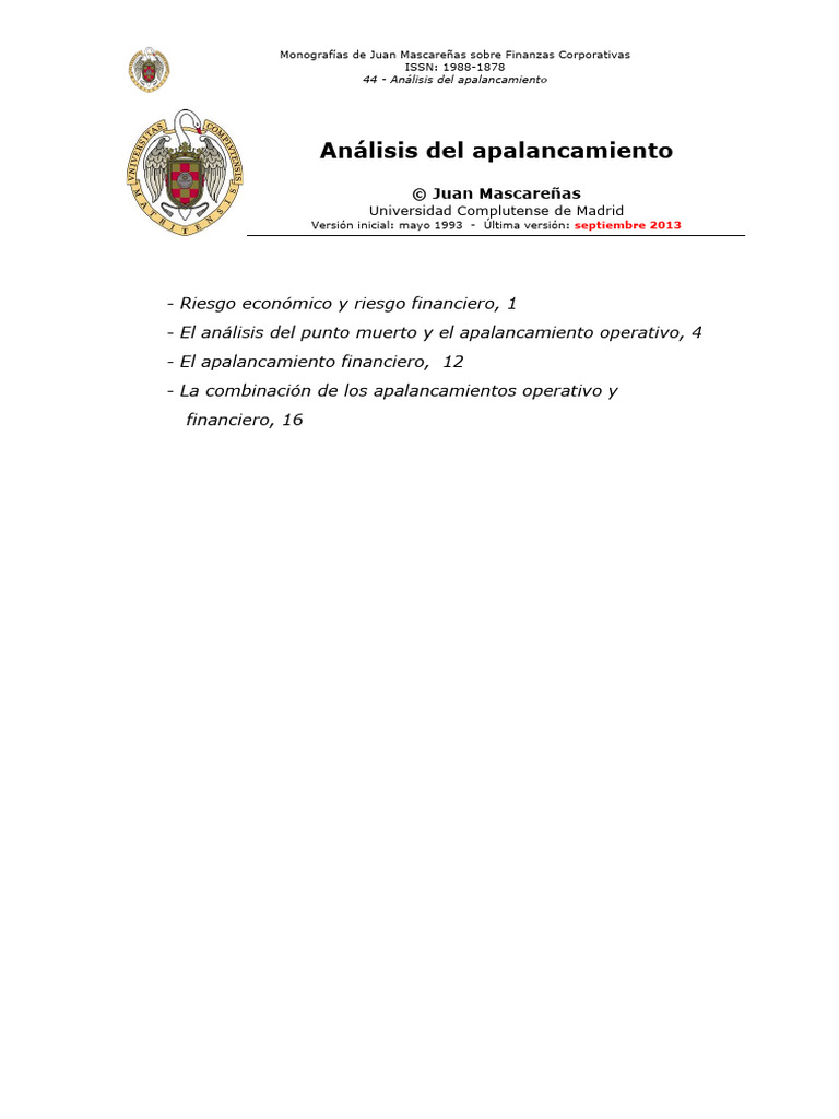 Analisis de Apalancamiento | PDF