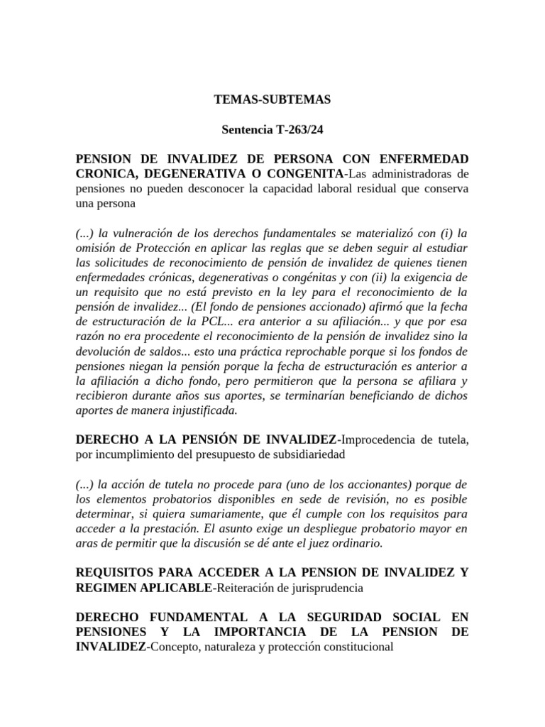 T 263 24 | PDF | Pensión | Debido al proceso