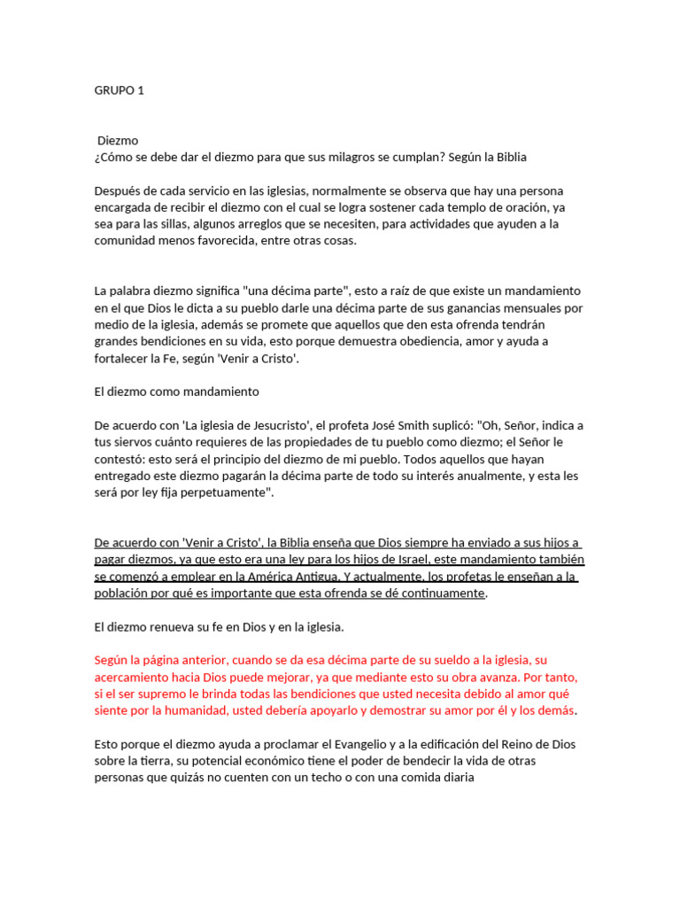 Cómo dar el diezmo según la Biblia | PDF | Diezmo | Fe