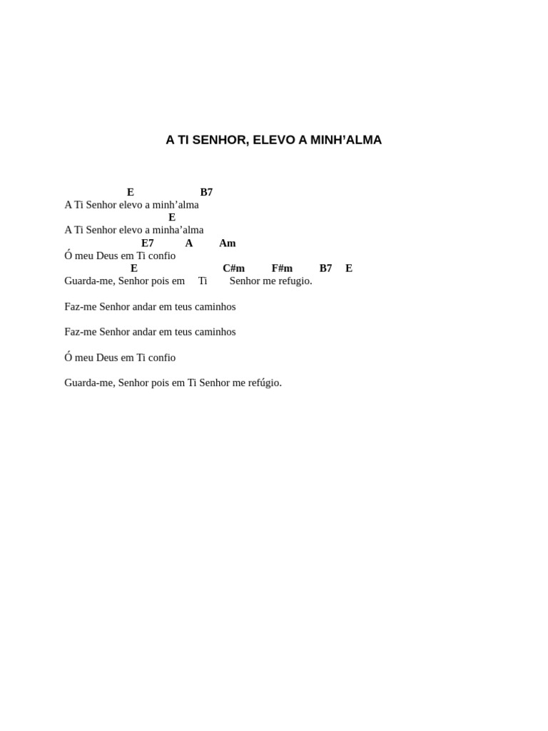 A Ti Senhor, Elevo a Minha Alma | PDF