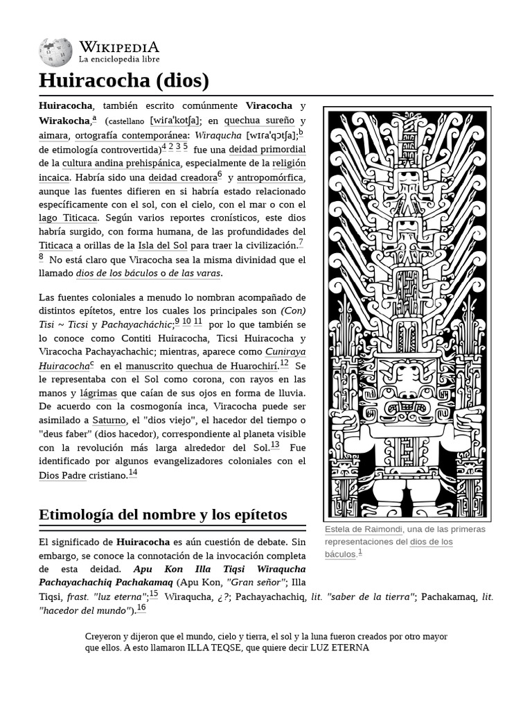 Huiracocha: Dios Creador Incaico | PDF | Imperio Inca