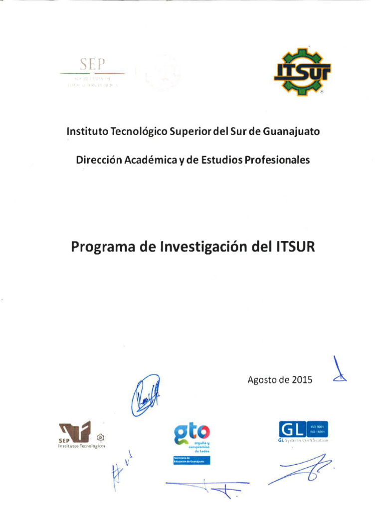 Programa de Investigacion Del ITSUR | PDF