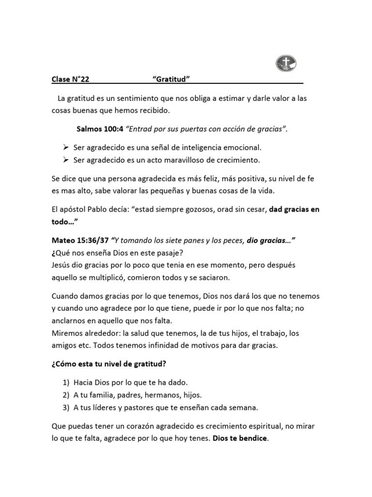 La Importancia de la Gratitud en la Vida | PDF