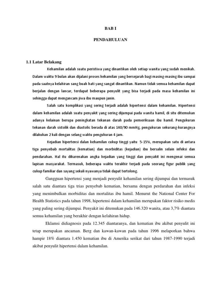 Bab I Hipertensi Pada Kehamilan