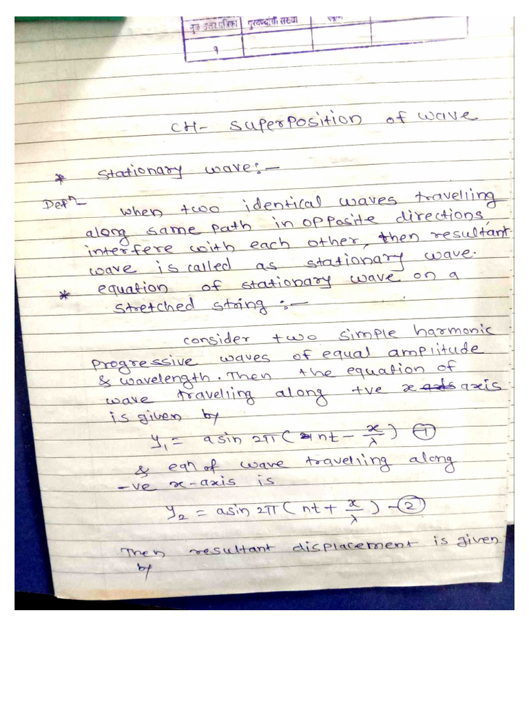 Superposition of Waves | PDF