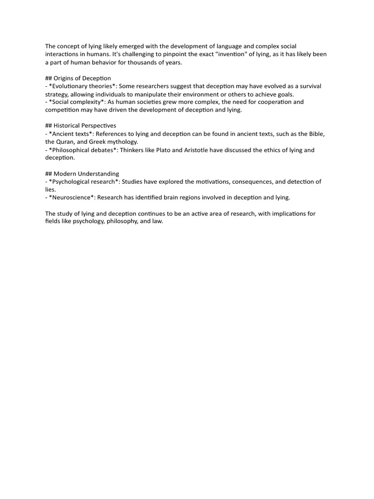 Invention of Lie | PDF