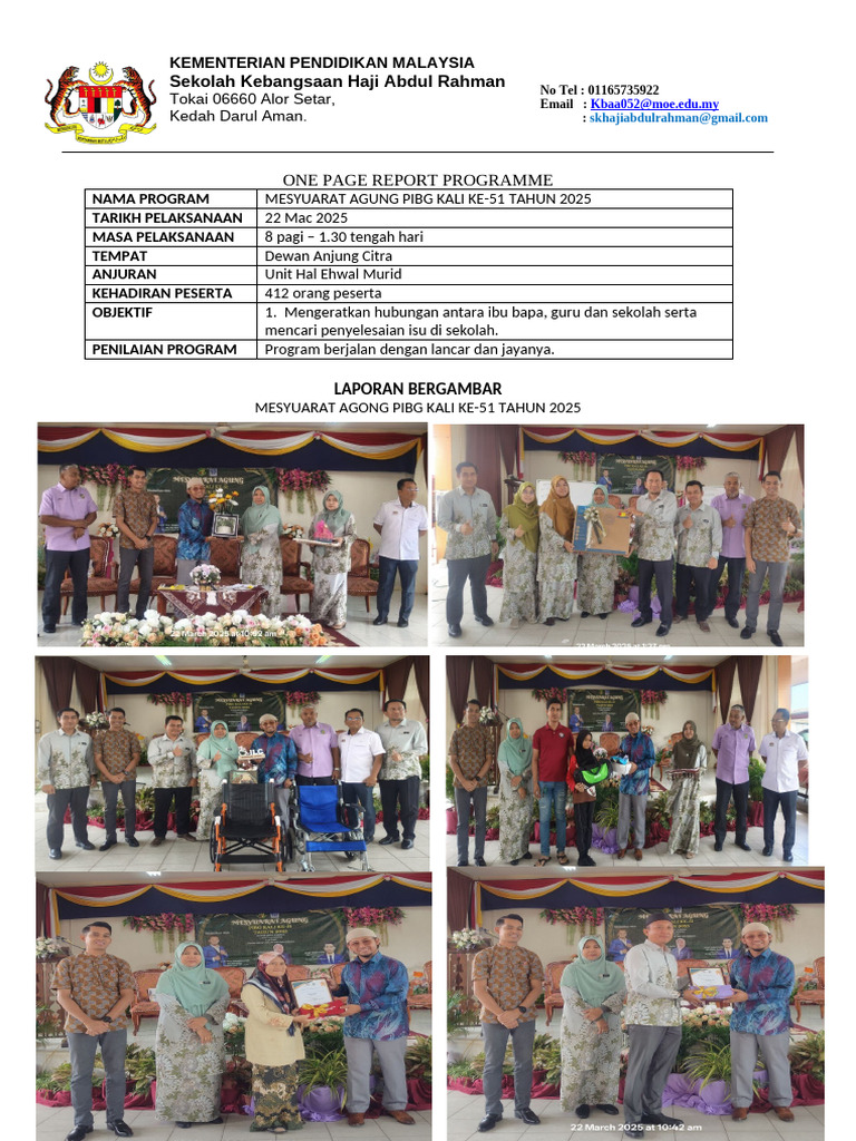Opr Mesyuarat Agung Pibg Kali Ke 51 | PDF